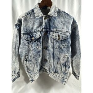 Vintage Palmetto Acid Wash Denim Jean Jacket Made in USA Retro 80s 90s Sz XS/SM